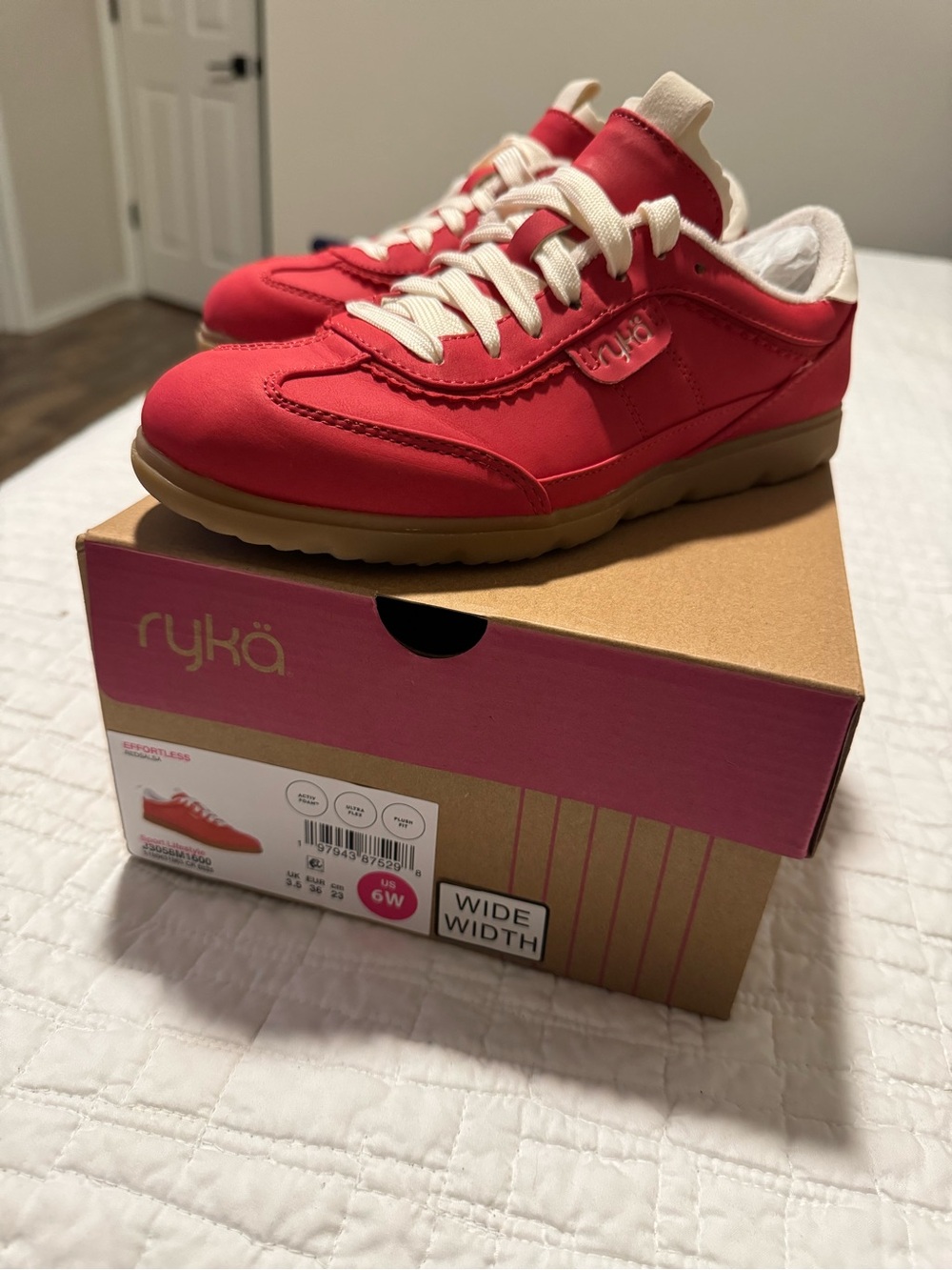 Ryka Red Athletic Sneakers with Cream Laces